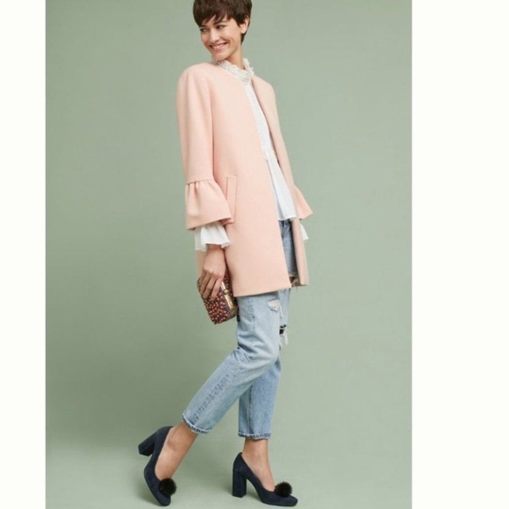NEW Anthropologie Graceanne FlutterSleeve Coat
